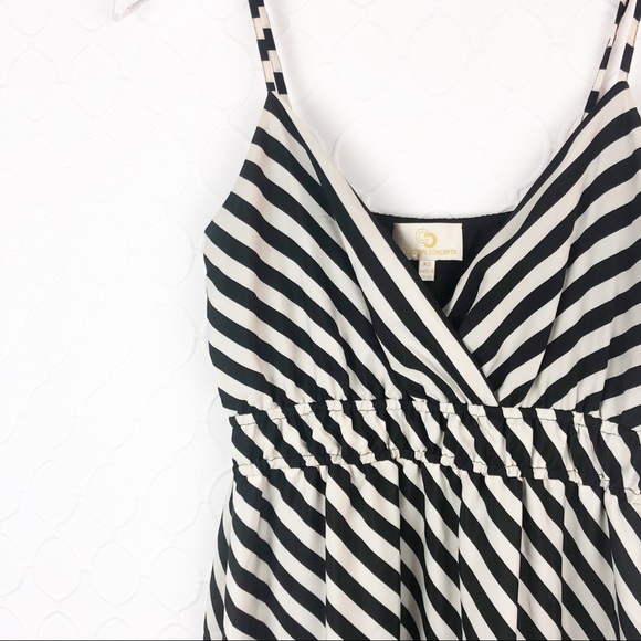 C.C. Black & White Striped Maxi Dress Festival XS - Picture 5 of 7